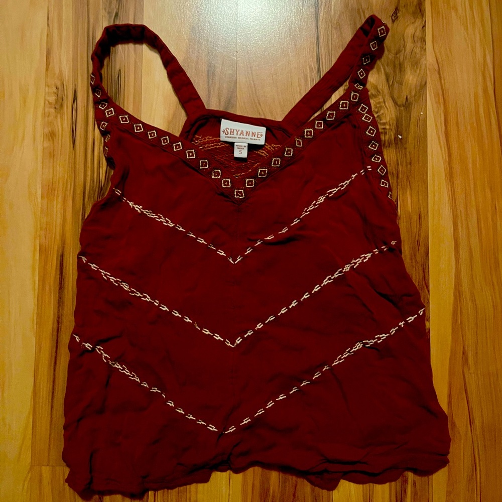 Shyanne orange aztec tank top - breathable - lightweight- stitched